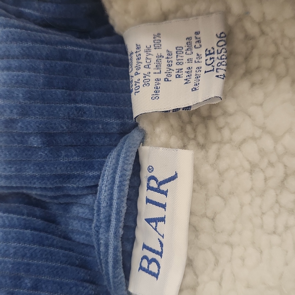 Blair Blue Corduroy Teddy Jacket. Vintage 90's. Size L - Picture 3 of 8